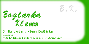 boglarka klemm business card